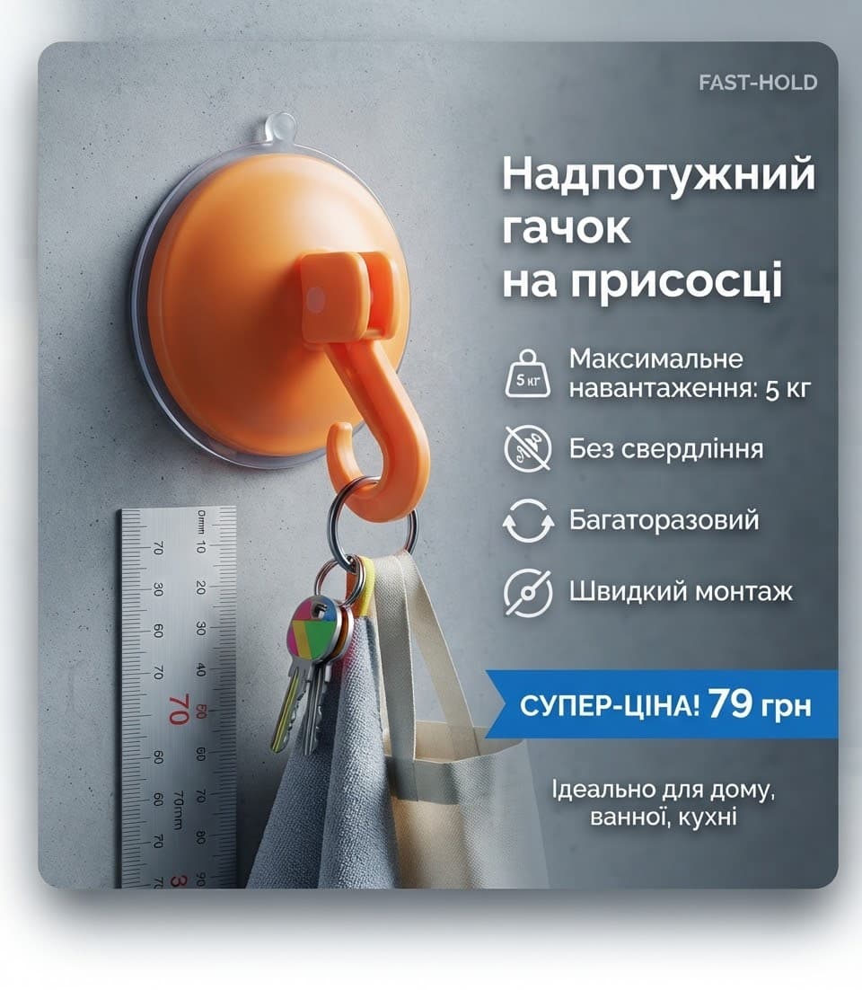 Гачок вакум д6,5 оранжевого кольору 3