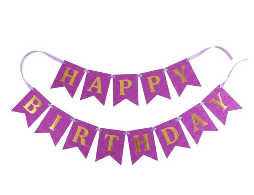 Гірлянда-розтяжка прапорці 12х16,5см Happy Birthday кольор 4