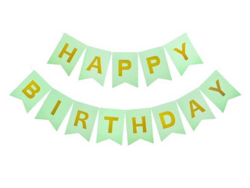 Гірлянда-розтяжка прапорці 12х16,5см Happy Birthday кольор бірюзовий 4
