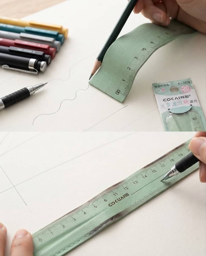 Flexible Ruler with Color-Changing 20cm KJ-7038 Green 2
