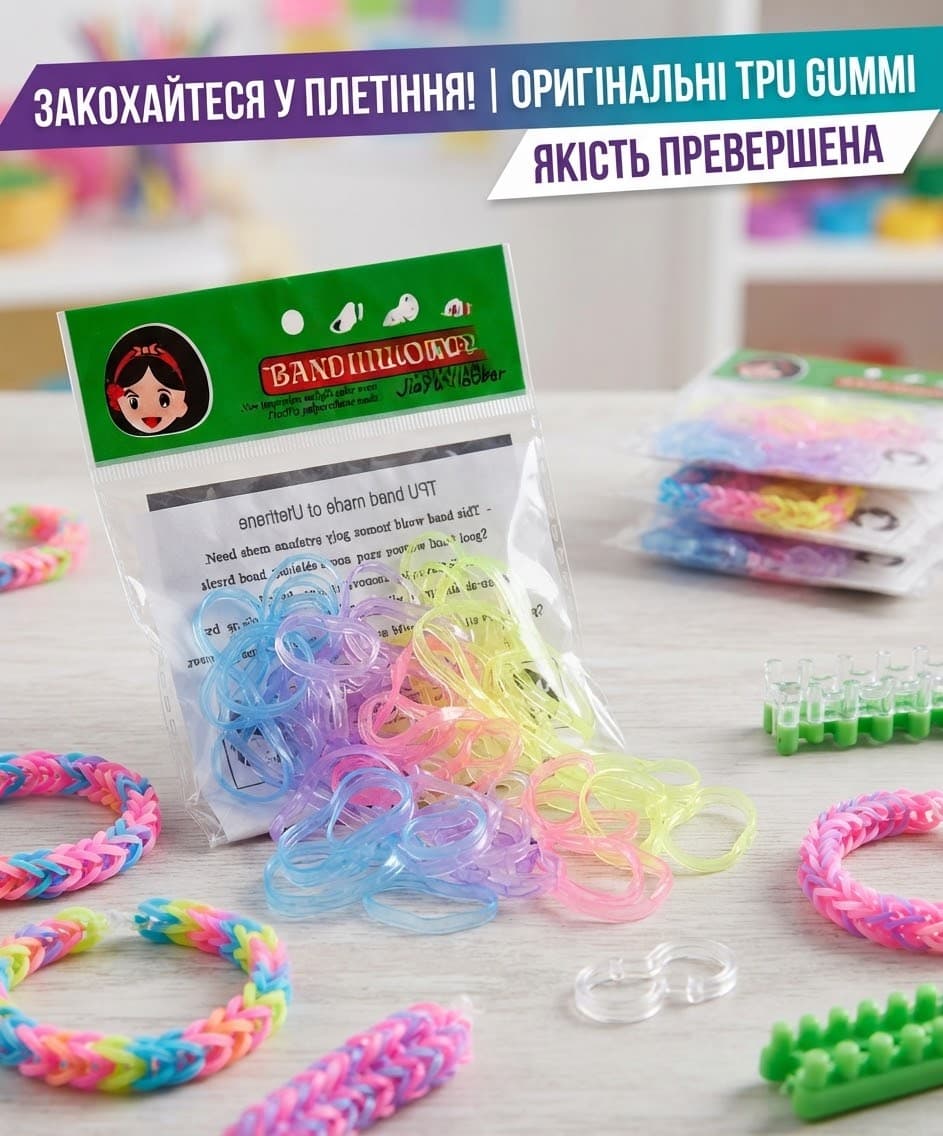Гумка дитяча сілік пакет кольор прозорі 2