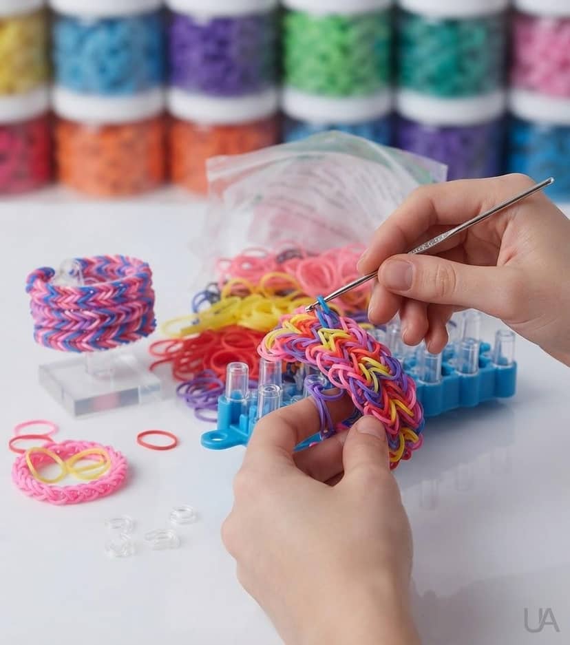 Children's Silicone Hair Bands Multicolor Pack Yellow Pink Red Blue Black 2