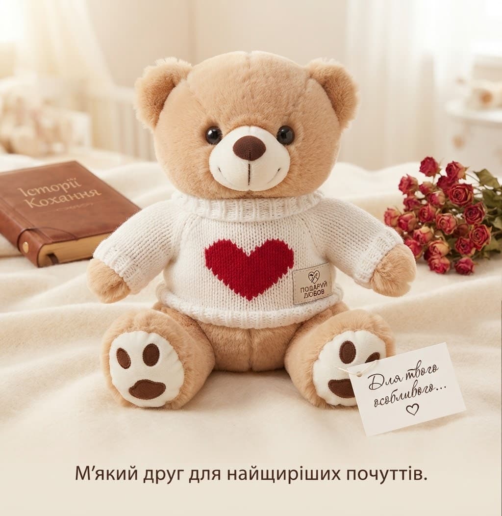 Іграшка брелок ведмедик мʼякий 20см 3