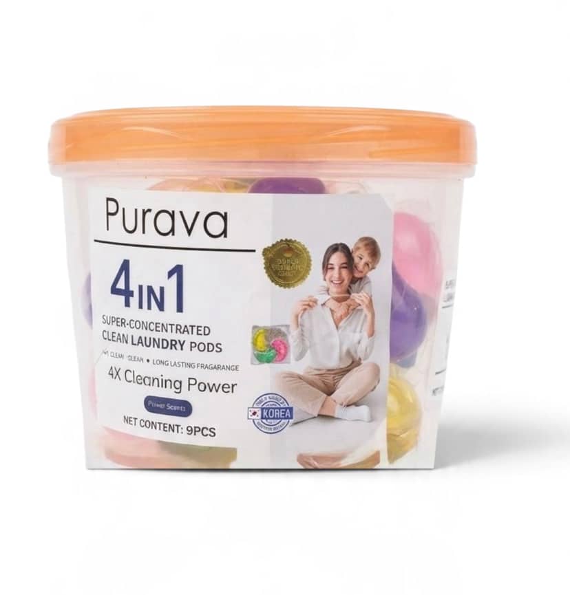 Капсула Purava 4в1 9шт в баночці рожеві