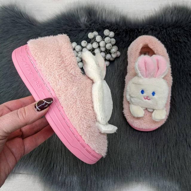 Children's Pink Bunny Slippers One Size 5