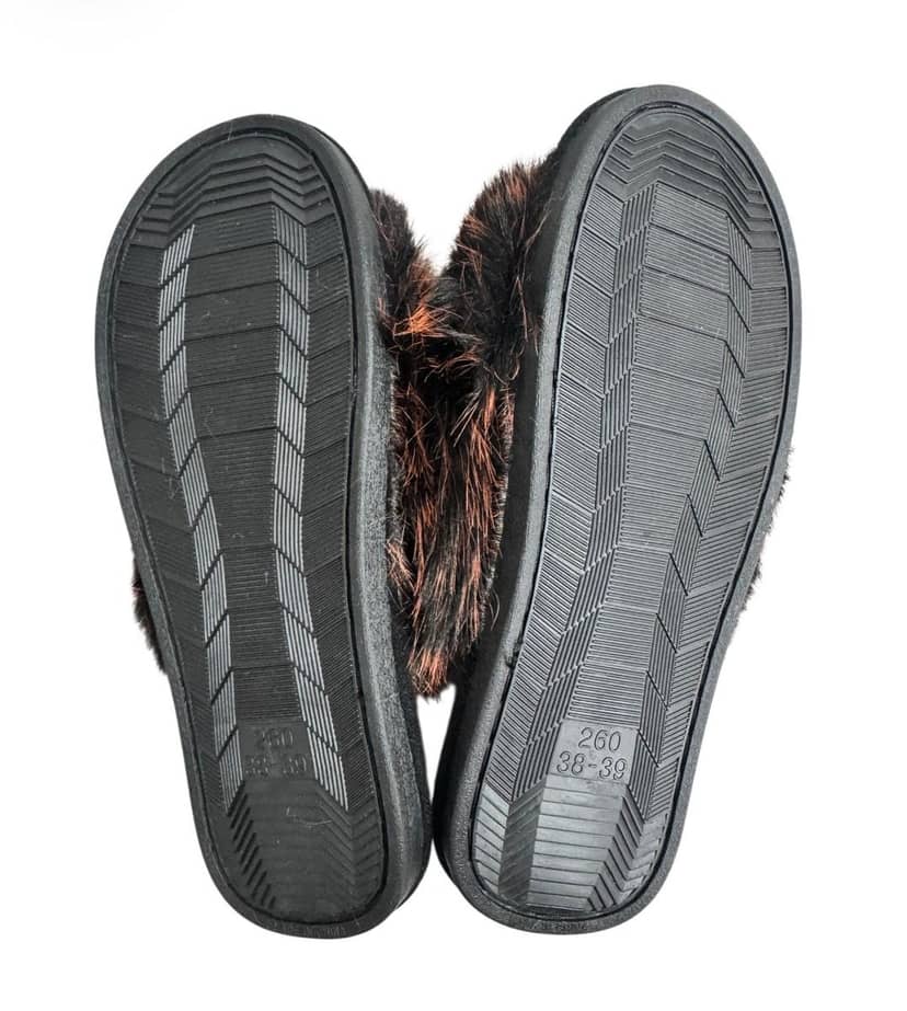 Women's Open Slippers Black with Red 36-37,38-39,40-41 3