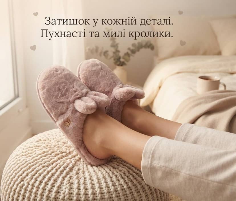 Капці жіночі з вушками рожеві розмір one size 3