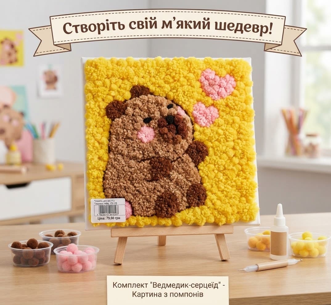 Картина з помпонів 4
