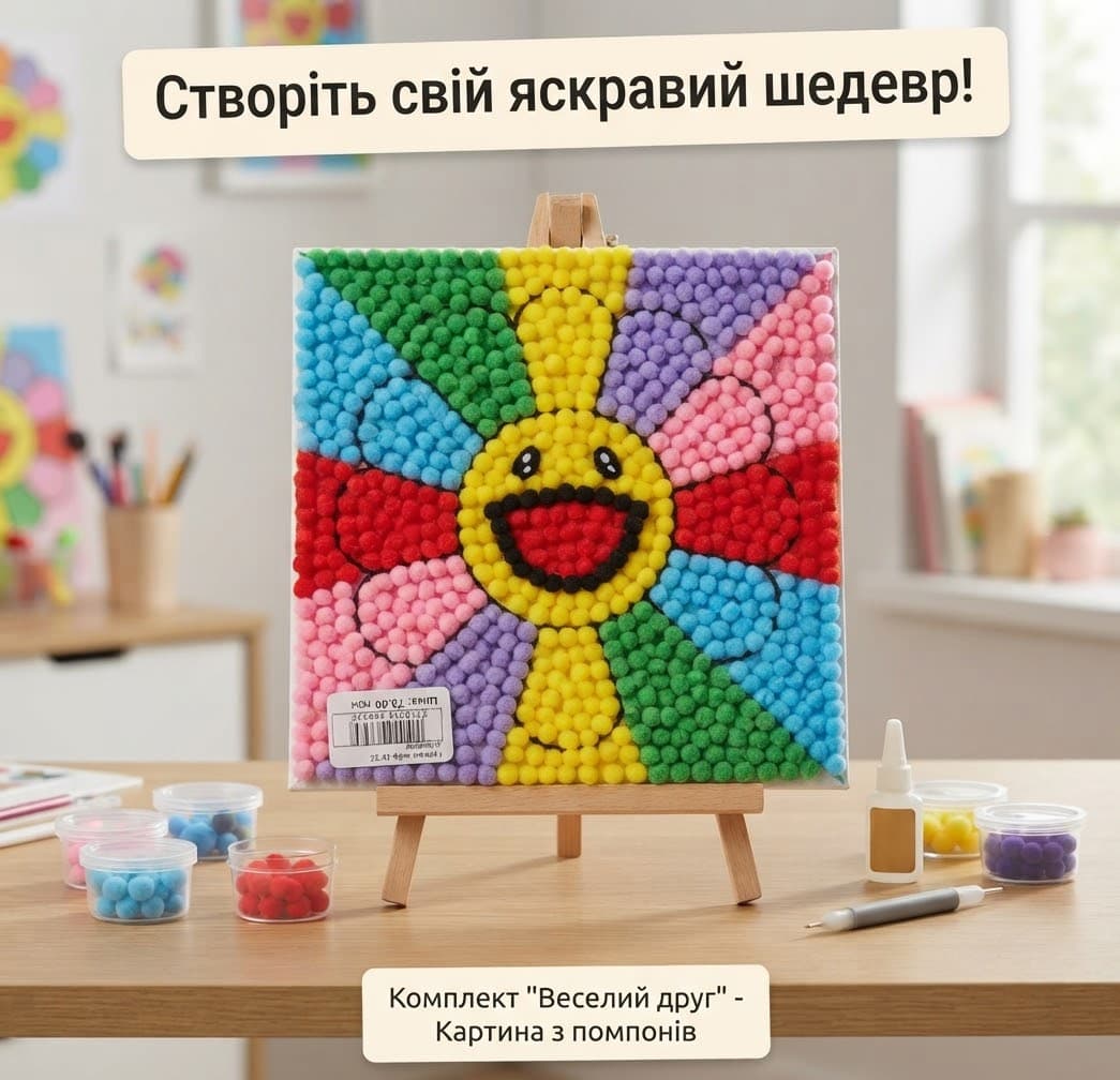 Картина з помпонів 4