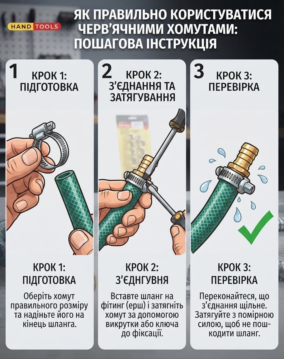 Хомути 6/10шт метал 2