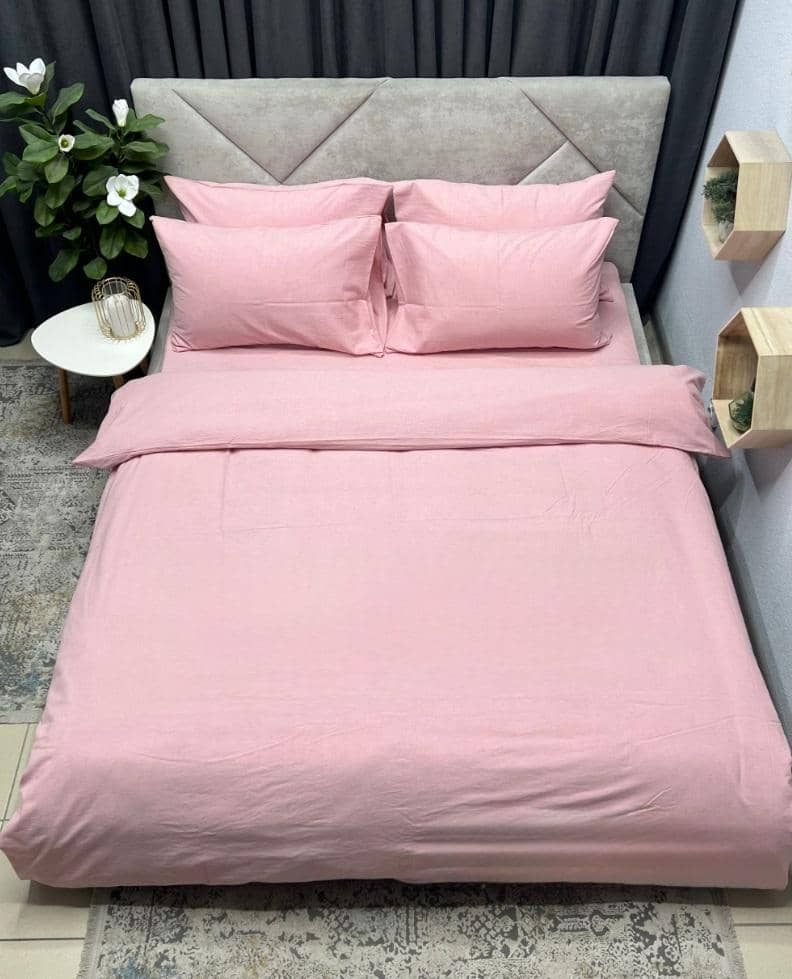 Комплект постільної білизни рожеве без принта S & M Home Textile 4