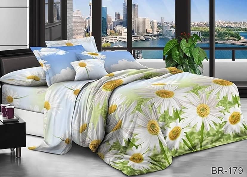 Комплект постільної білизни у квітку ромашку S & M Home Textile 4