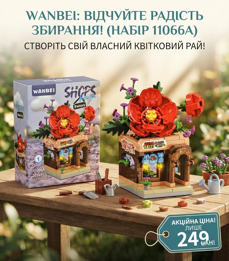 Конструктор 11066В від185 деталей коричневий червоні квіти 1 2