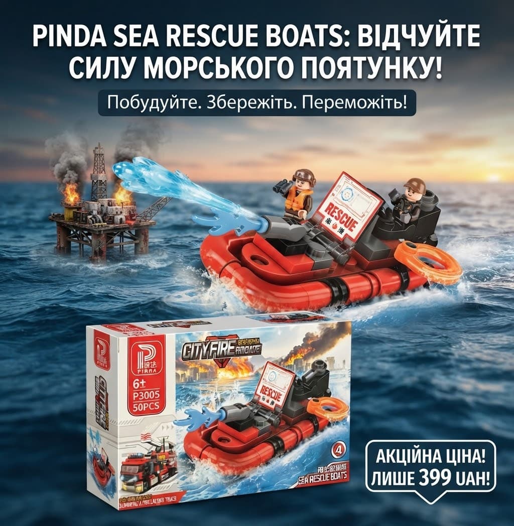 Конструктор P3005 від45деталей морський рятувальний човен 4 2