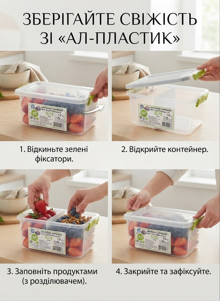 Контейн Єліт 2.2л плоский 2