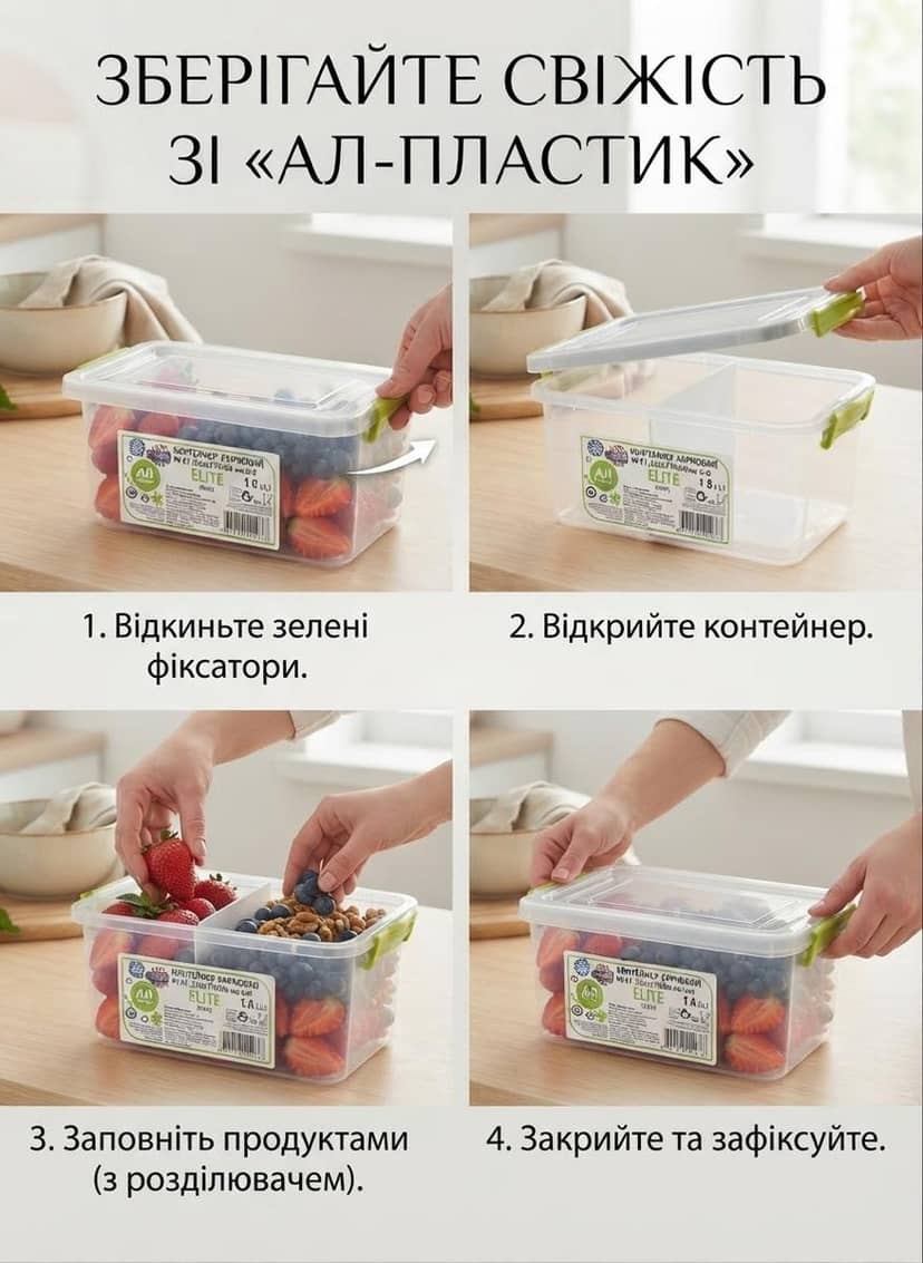 Контейн Єліт 2.2л плоский 2