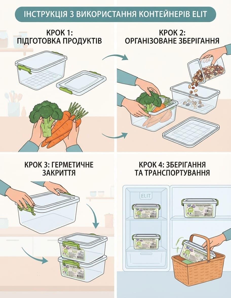 Контейнер Єліт 3л плоский 2