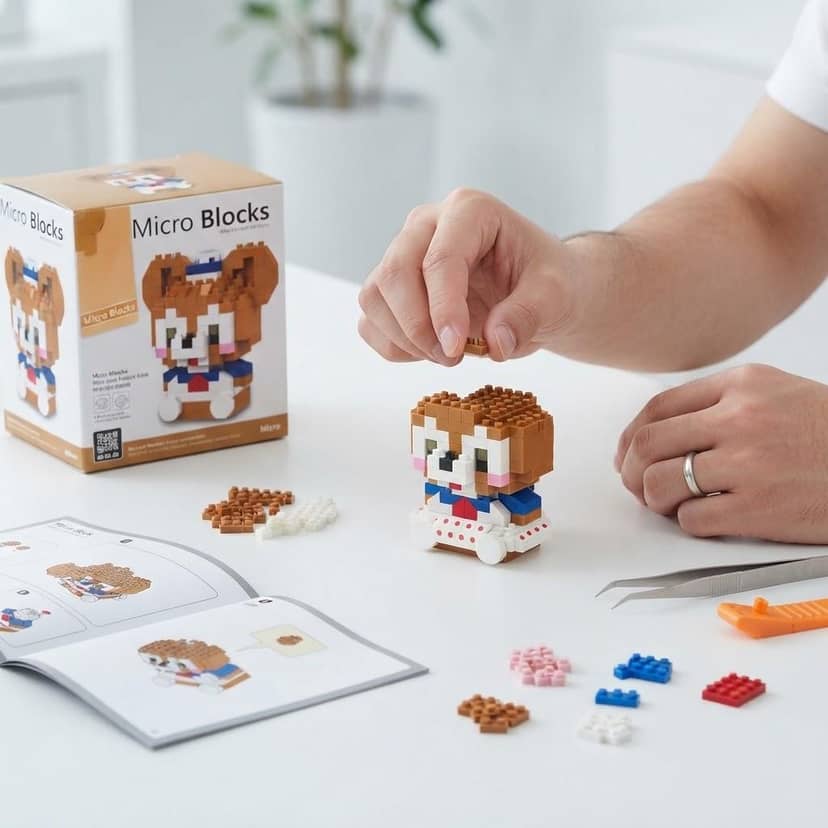 Контруктор блоки BRICKS ведмедик коричневий 3