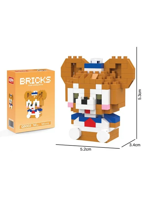Контруктор блоки BRICKS ведмедик коричневий 4