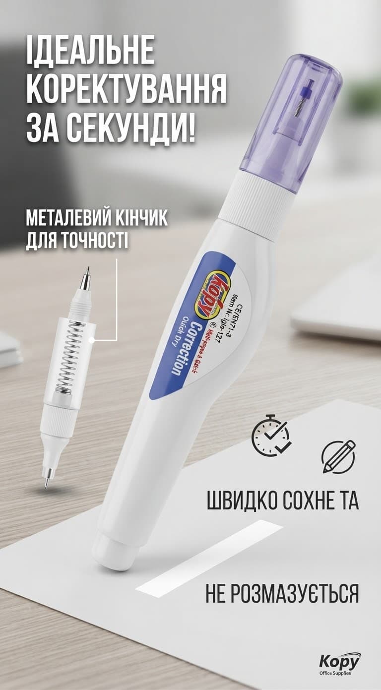Коректор ручка Ellott/Fresh LT-709 7ml 2