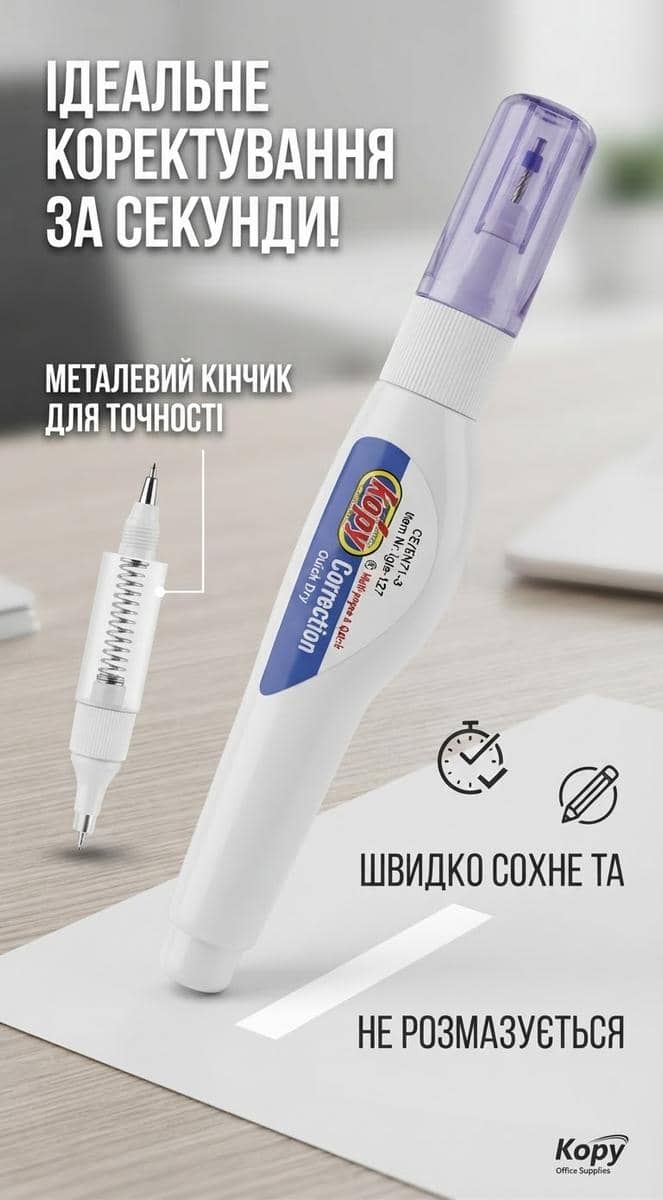 Коректор ручка Ellott/Fresh LT-709 7ml 2