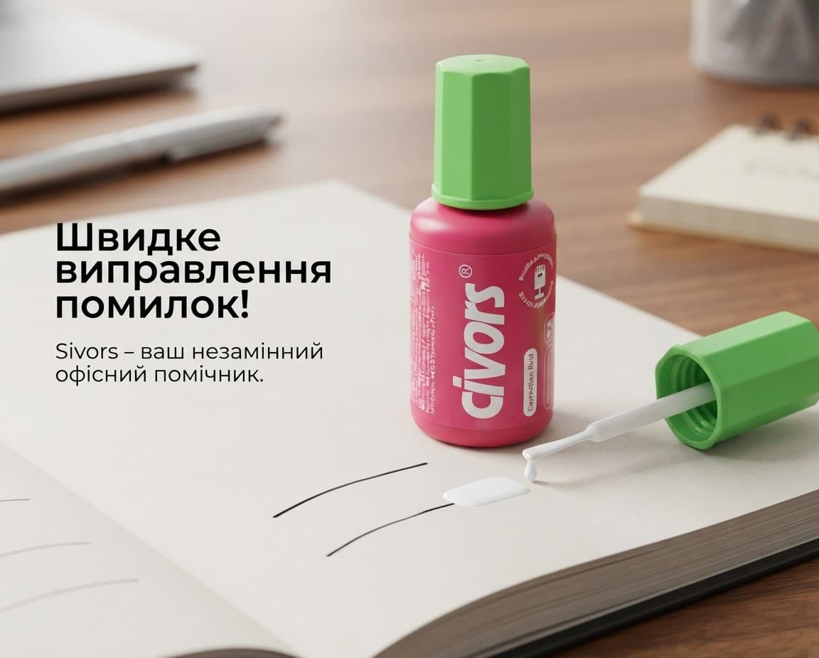 Коректор з пензликом 15мл-8149 рожева баночка 4