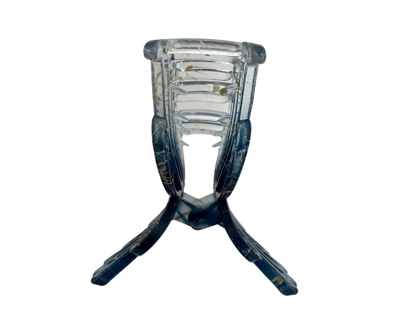 Краб д/волос 10,5см метелик 2кольоровий темно синій з білим 2