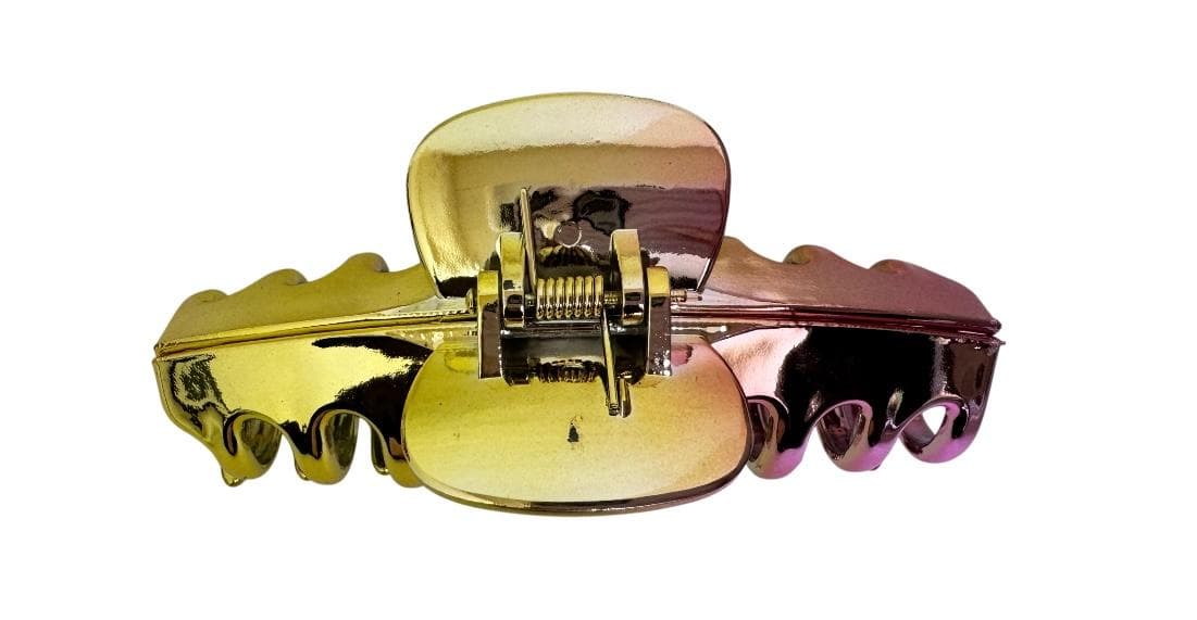Glamour Hair Claw Clip 11cm Yellow with Pink 382-1-720 2