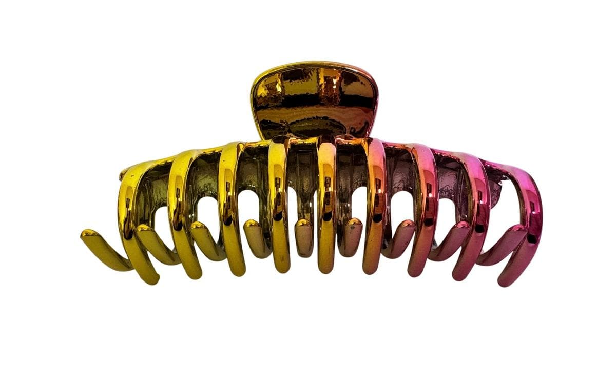 Glamour Hair Claw Clip 11cm Yellow with Pink 382-1-720 3