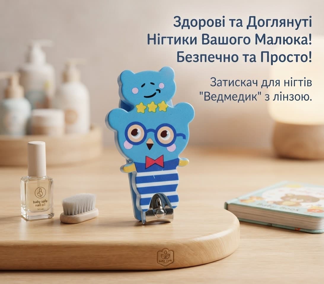 Кусачки дитячі кніпсер мордочки синього кольору ведмедик 2