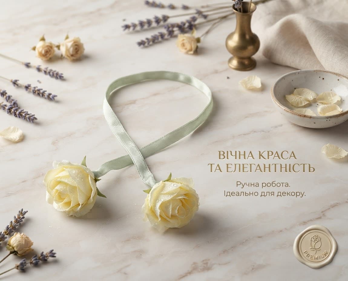 Квітка троянда деко 436-2 жовтого кольору 2