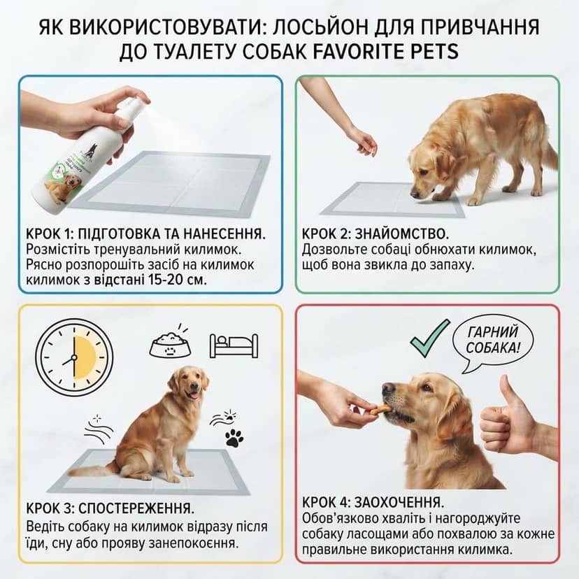 Лосьон для приучения к туалету собак 3