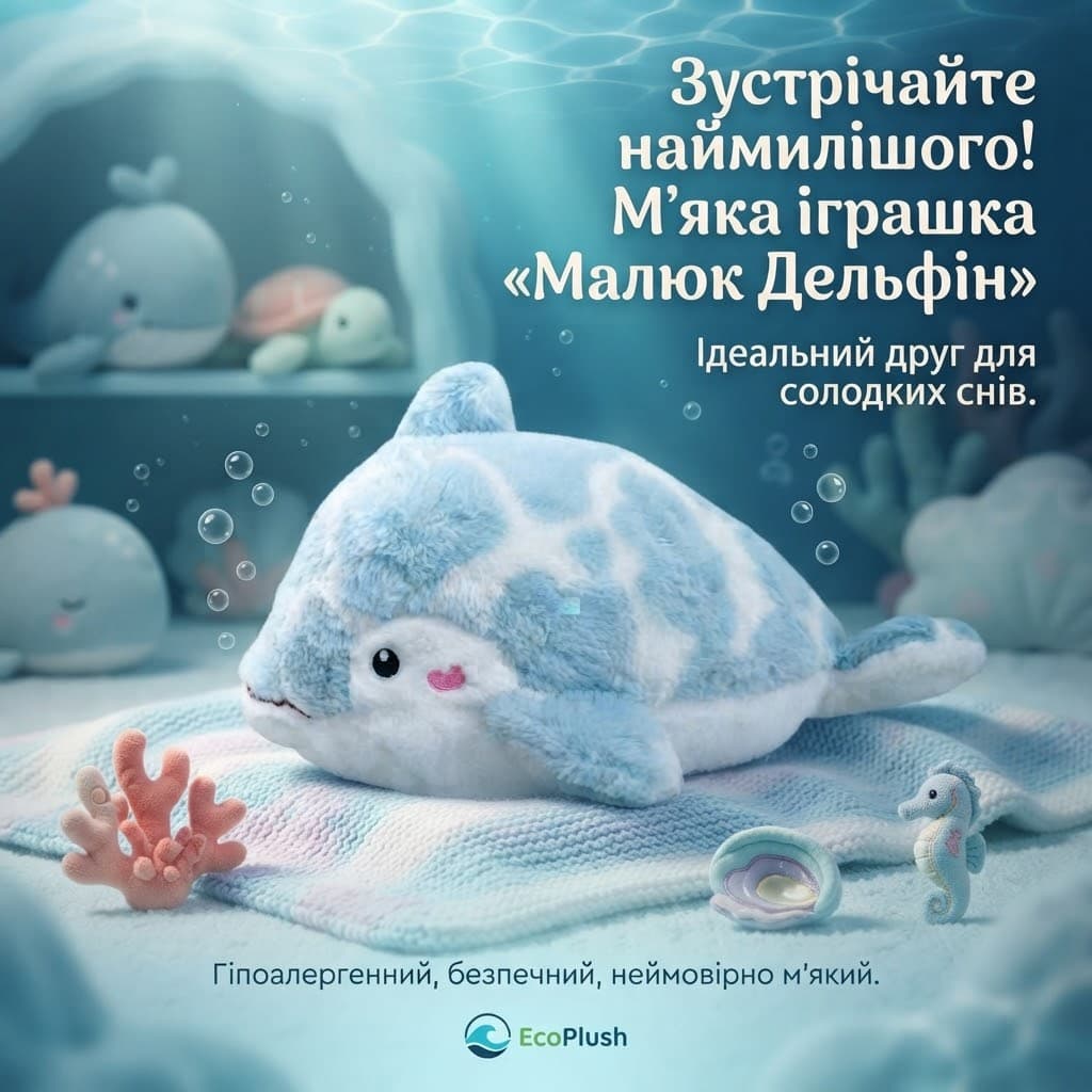 Мʼяка іграшка дельфін FG240408146А 2