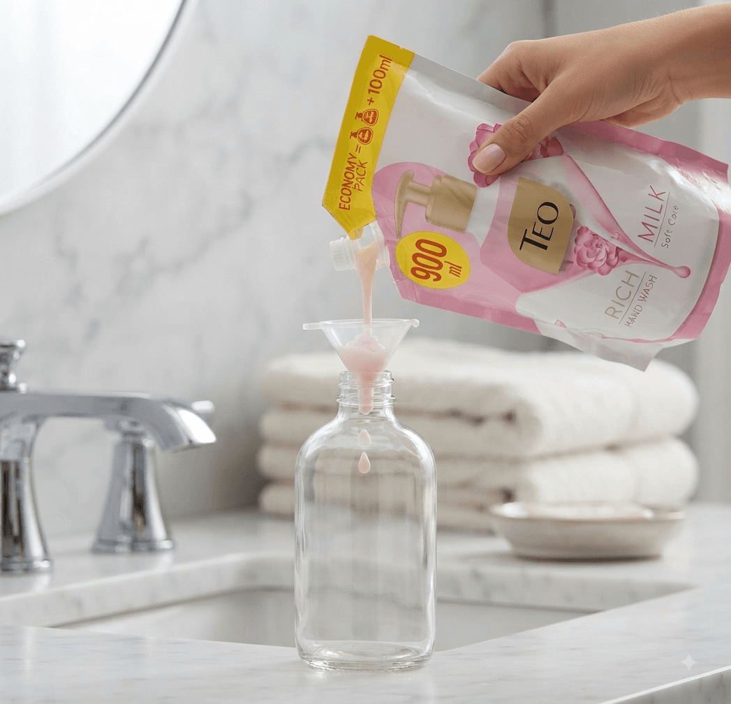 Мило рідке Teo Soft Care дой-пак 900мл рожеве 3