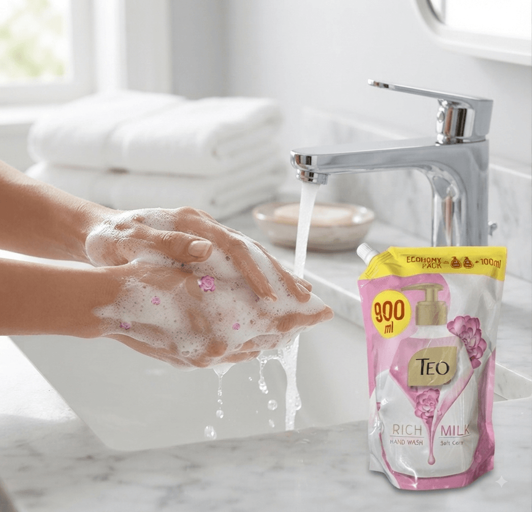 Мило рідке Teo Soft Care дой-пак 900мл рожеве 4