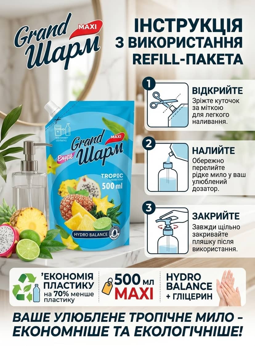 Мило туалетне рідке ТМ «Grand Шарм» 2