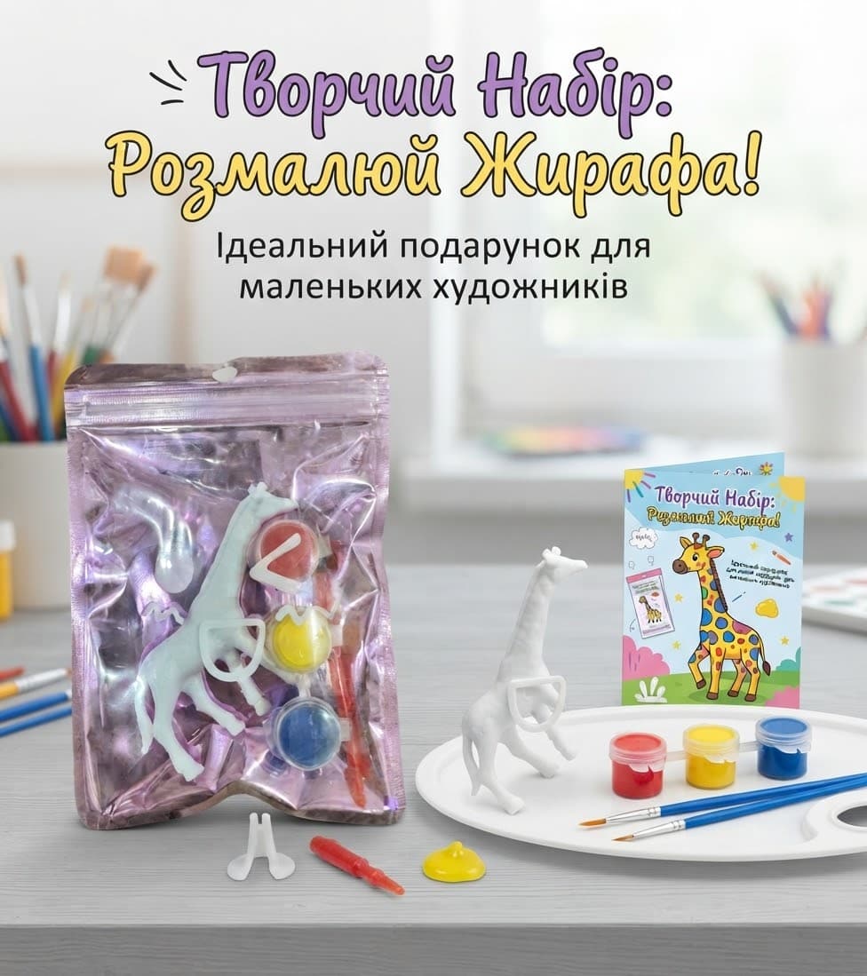 Набір для творчості JQ7724 гіпсові фігури жираф 3