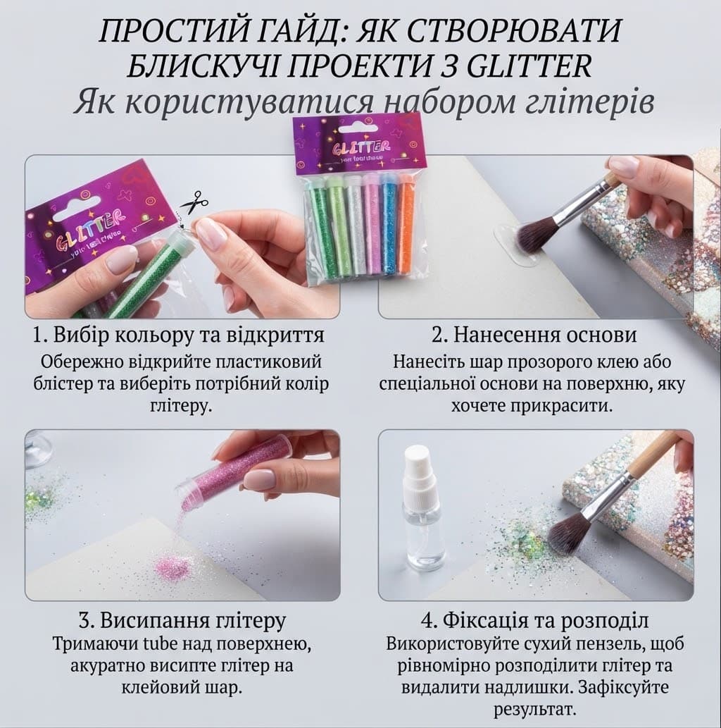 Набір глітеру 6 тубусів 2