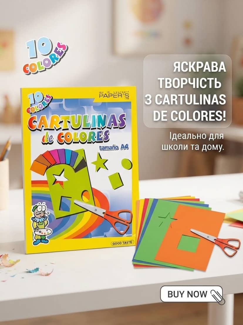 Набір картону кольор двостороній 10арк 2