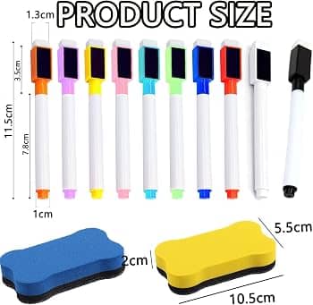 Набір Маркерів + Губка + Магніти WB-001 Whiteboard set 2