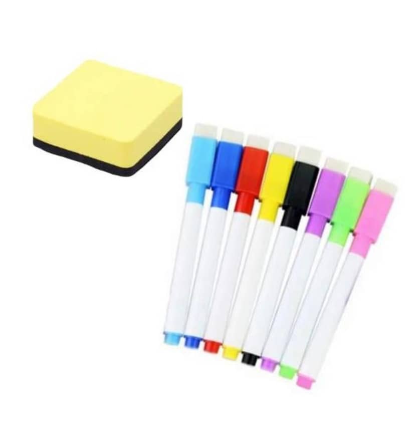 Набір Маркерів + Губка + Магніти WB-001 Whiteboard set 6