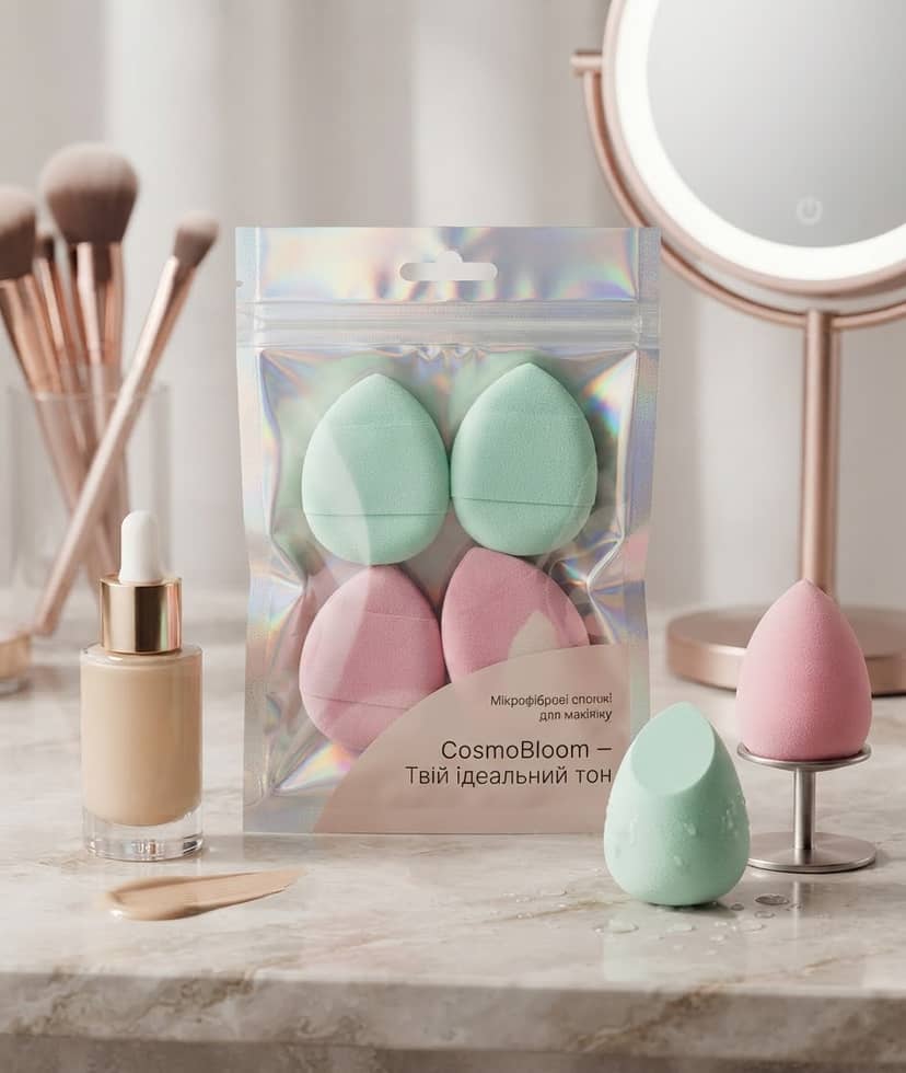 Mini Sponge Set 4pcs Green and Pink Package 2
