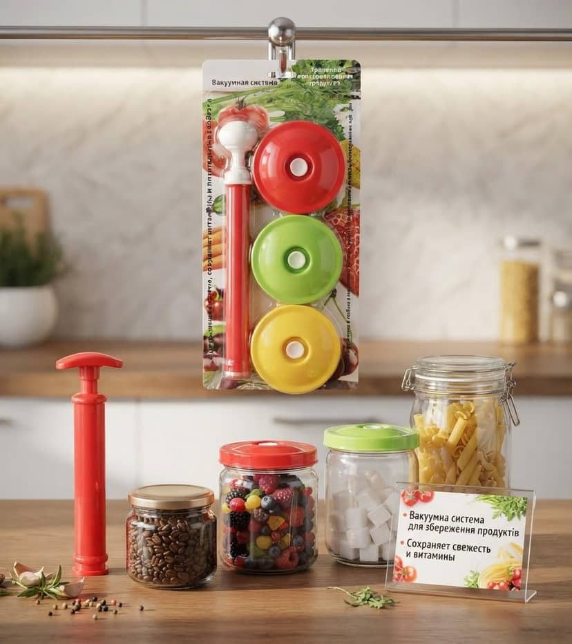 Vacuum Food Preservation Set 9 Lids 2