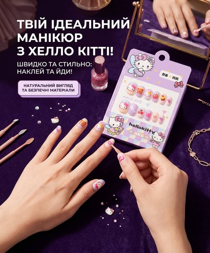 Наліпки нігті ТО22 Хелоу кіті 2