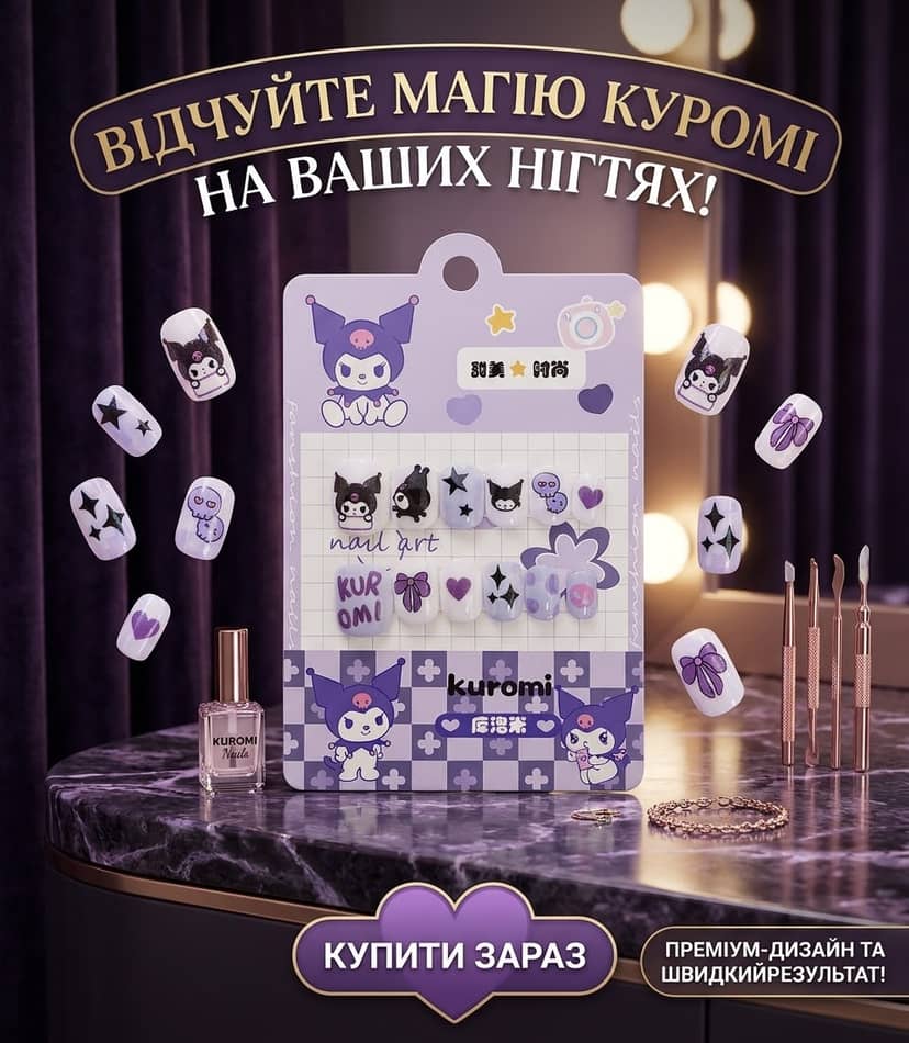 Наліпки нігті ТО22 куромі 3