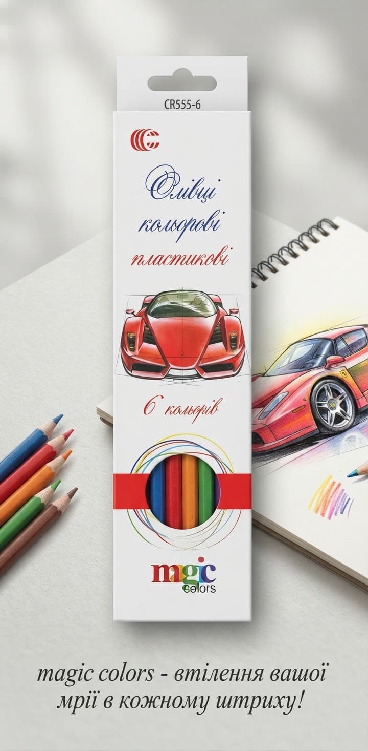 Олівці 6 кольорів CR555 WN 2