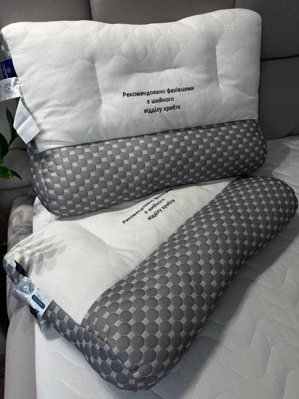 Orthopedic Pillow COLORFUL HOME White with Grey 4