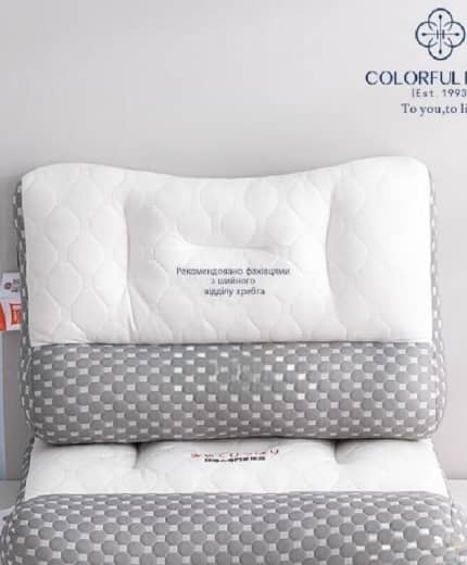 Orthopedic Pillow COLORFUL HOME White with Grey 5