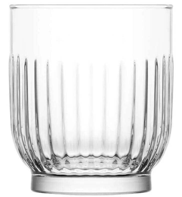 Glass Candle Holder with Relief Stripes 5.8x5.5 4