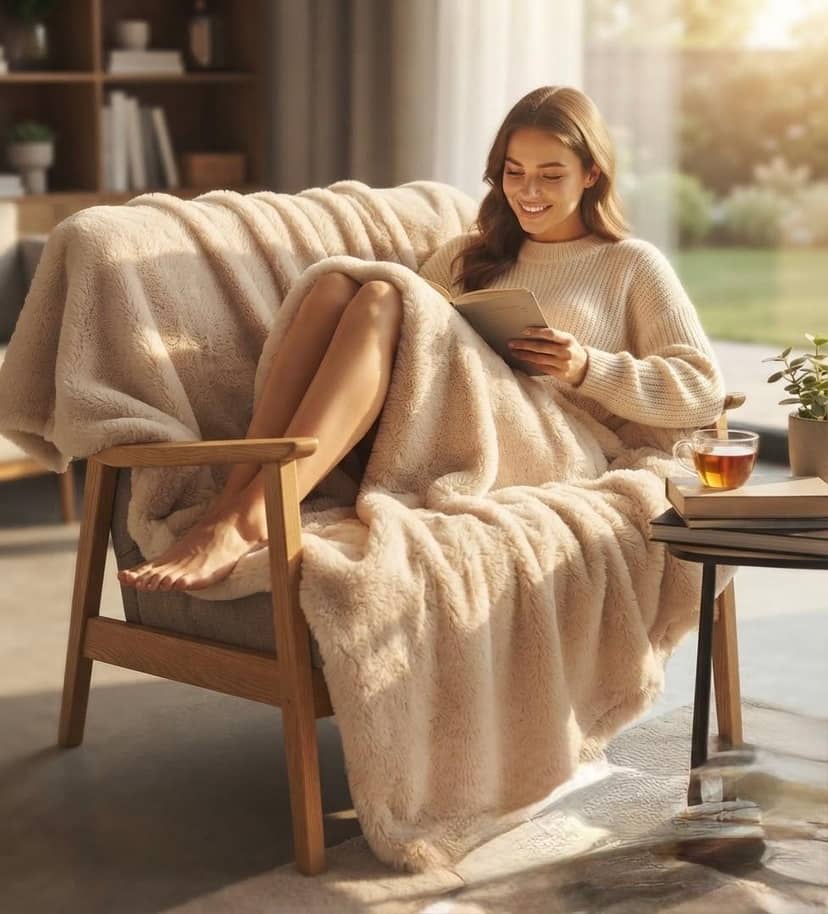 Double Solid Color Blanket Beige 2